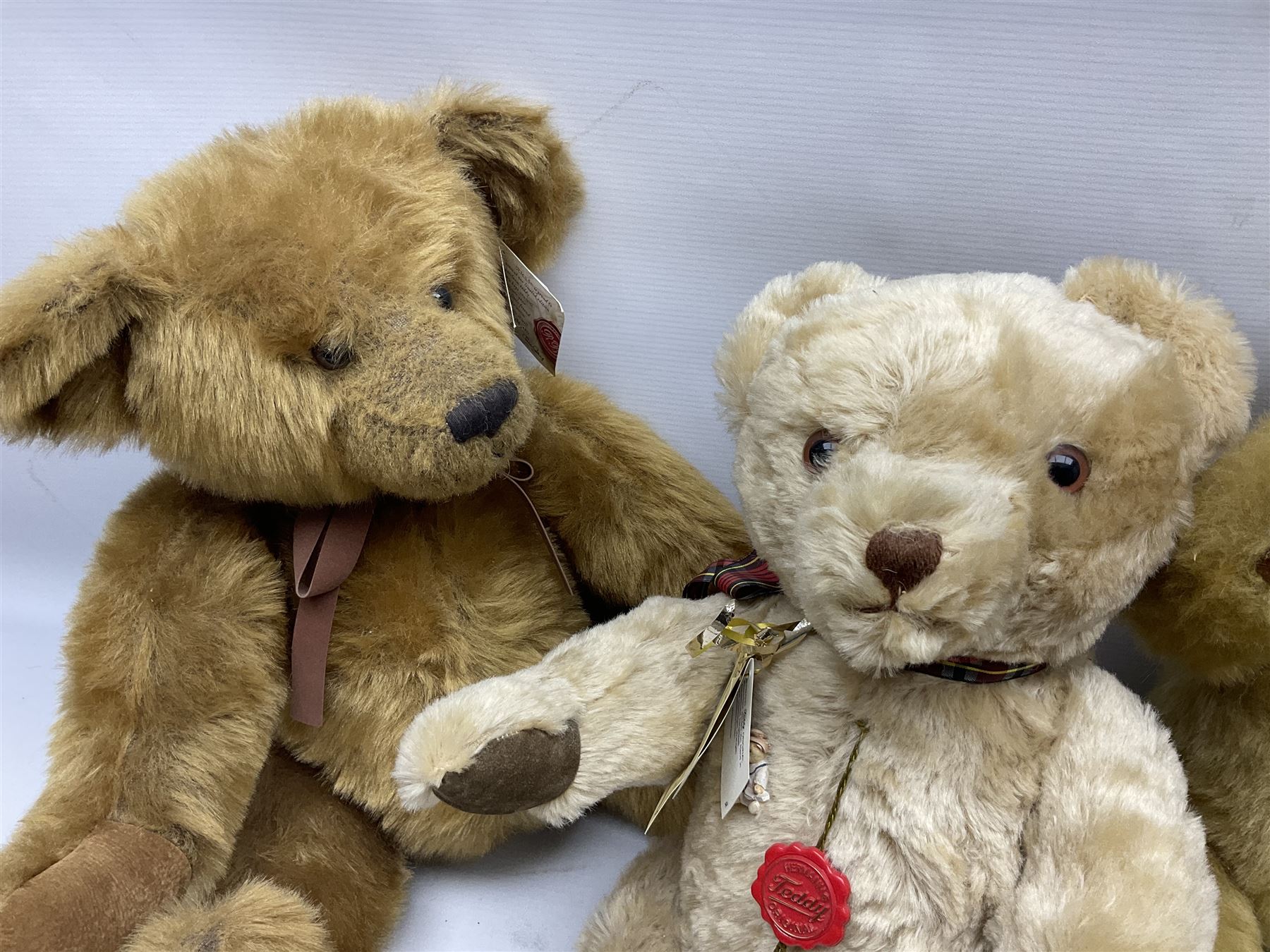 Four modern limited edition teddy bears - two by Russ Berrie, 'Hanley' H56cm and 'Barrymore'; Hermann with growler mechanism; and Northumberland Bearcraft 'Seaton' No.24/50 (4)