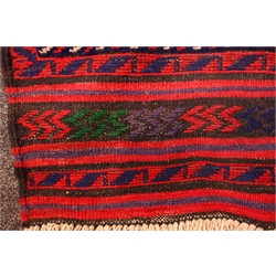 Meshwani red and blue ground runner rug, 255cm x 62cm