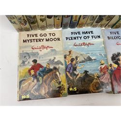 Enid Blyton; nineteen Famous Five novels, including Five on a Hike together, Five get into a Fix, Five have Plenty of Fun, Five Run Away Together, etc  