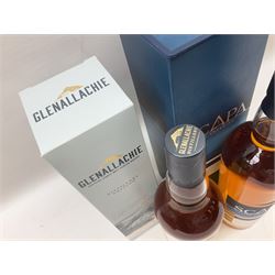 Scapa, The Orcadian single malt Scotch whisky, 70cl, 40% vol, Glenallachie, distillery edition speyside single malt Scotch whisky, 70cl, 40% vol, Glenfiddich, 12 year old, single malt Scotch whisky, 70cl, 40% vol and the Glenrothes, vintage reserve single malt whisky, 700ml, 40% vol (4)