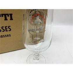 Set of 24 Birra Moretti pint glasses in original box