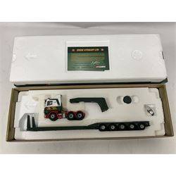 Corgi Eddie Stobart - five limited edition heavy haulage vehicles comprising CC12203 Scania Low Loader; CC12936 Scania Topline Curtainside Trailer; CC13801 Mercedes-Benz Actros Fridge Trailer; CC13415 MAN TGA XXL Curtainside; and CC14002 Volvo FH Curtainside; all boxed (5)