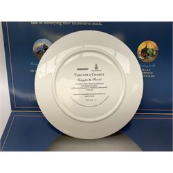 Hornby Railways '00' gauge - 'Time For A Change' 50th Anniversary Collection Limited Edition ceramic plate and locomotive set, No. R649, containing A4 4-6-2 locomotive 'Sir Ronald Matthews' No. 1, L.N.E.R blue livery and a Royal Doulton plate with an image of the same locomotive, limited edition No.171/3000; boxed with certificate in transport packaging.