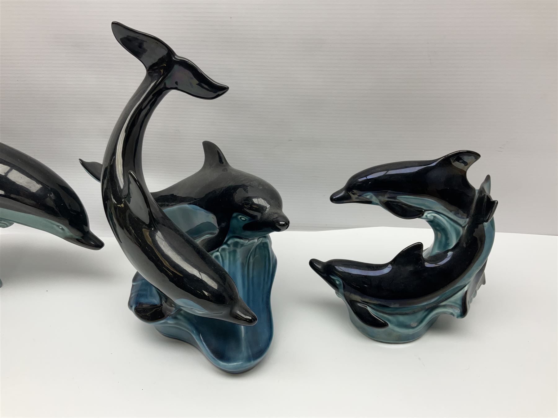 Collection of Poole pottery animals, including frogs, owls, otters, dolphins, mice etc, all with printed mark beneath (23)