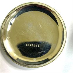 Royal Flying Corps Mark V military pocket watch by Omega, No. 5239490, black dial with Arabic numerals and subsidereary seconds dial, marked 30 hour non-luminous, B.B.7468, the case back with Broad Arrow beneath underlined A