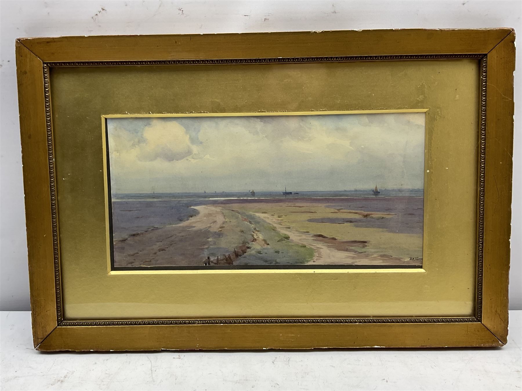 William Bartol Thomas (British 1877-1947): Low Tide, watercolour signed 14cm x 28cm