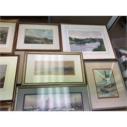 Collection of 19th and early 20th century watercolours, artists including Fred R Gibson, Joseph Pighills, Norman Wilkinson, George Anderson Short, George Stratton Ferrier,  John Dobby Walker, WH Gray, William Woodhouse, R Thomas, Claude Hayes, W Harrison, Mary Weatherill, Robert Houston, Tom Jones, etc (17)