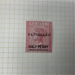 Great British and World Queen Victoria and later stamps, including imperf and perf penny reds, half penny 'bantams', King Edward VII five shillings,  Straits Settlements, Ceylon, New Zealand, Canada, India etc, housed in a single album
