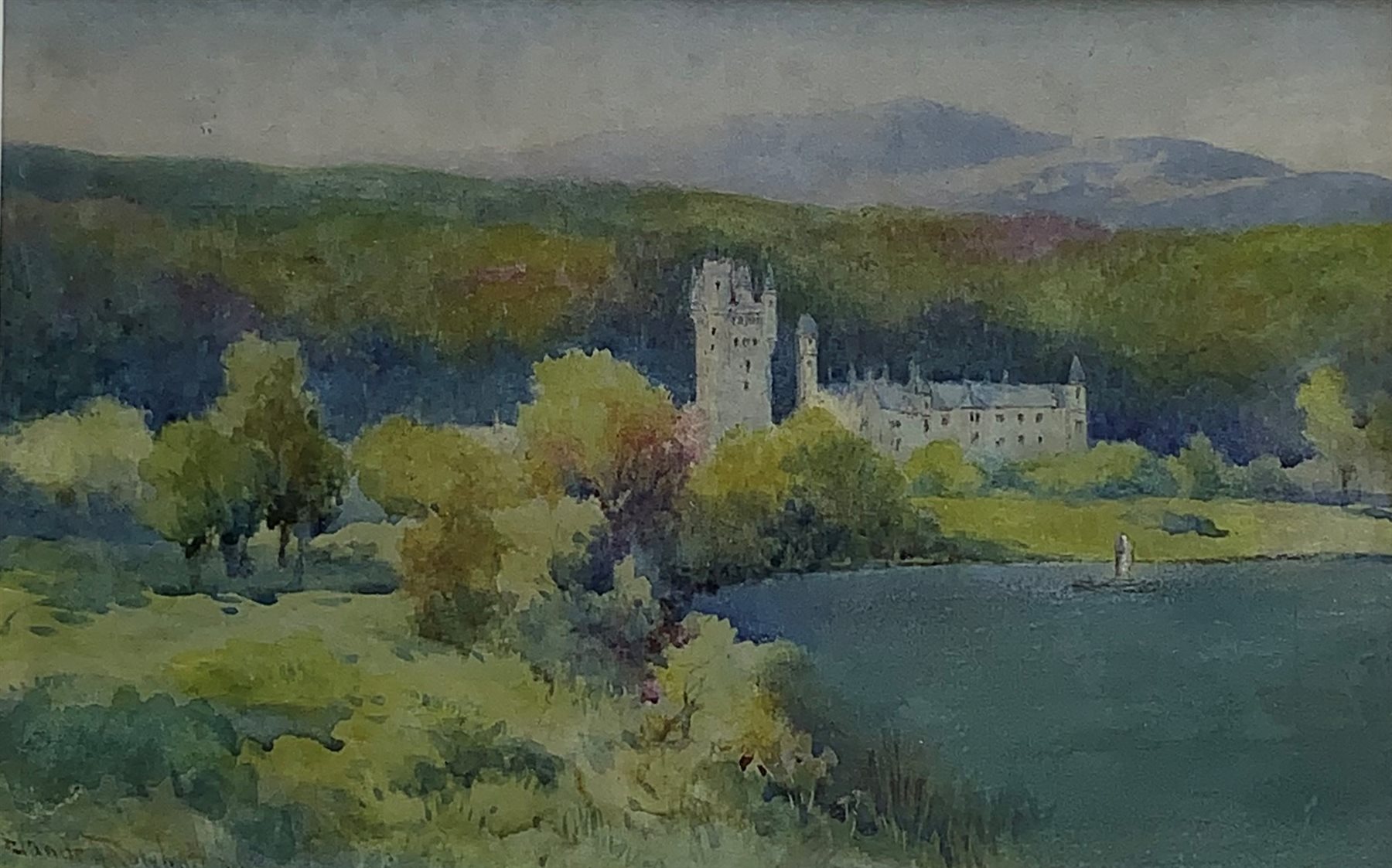 Claude Hamilton Rowbotham (British 1864-1949): 'Balmoral Castle', watercolour signed, original title verso 16cm x 25cm