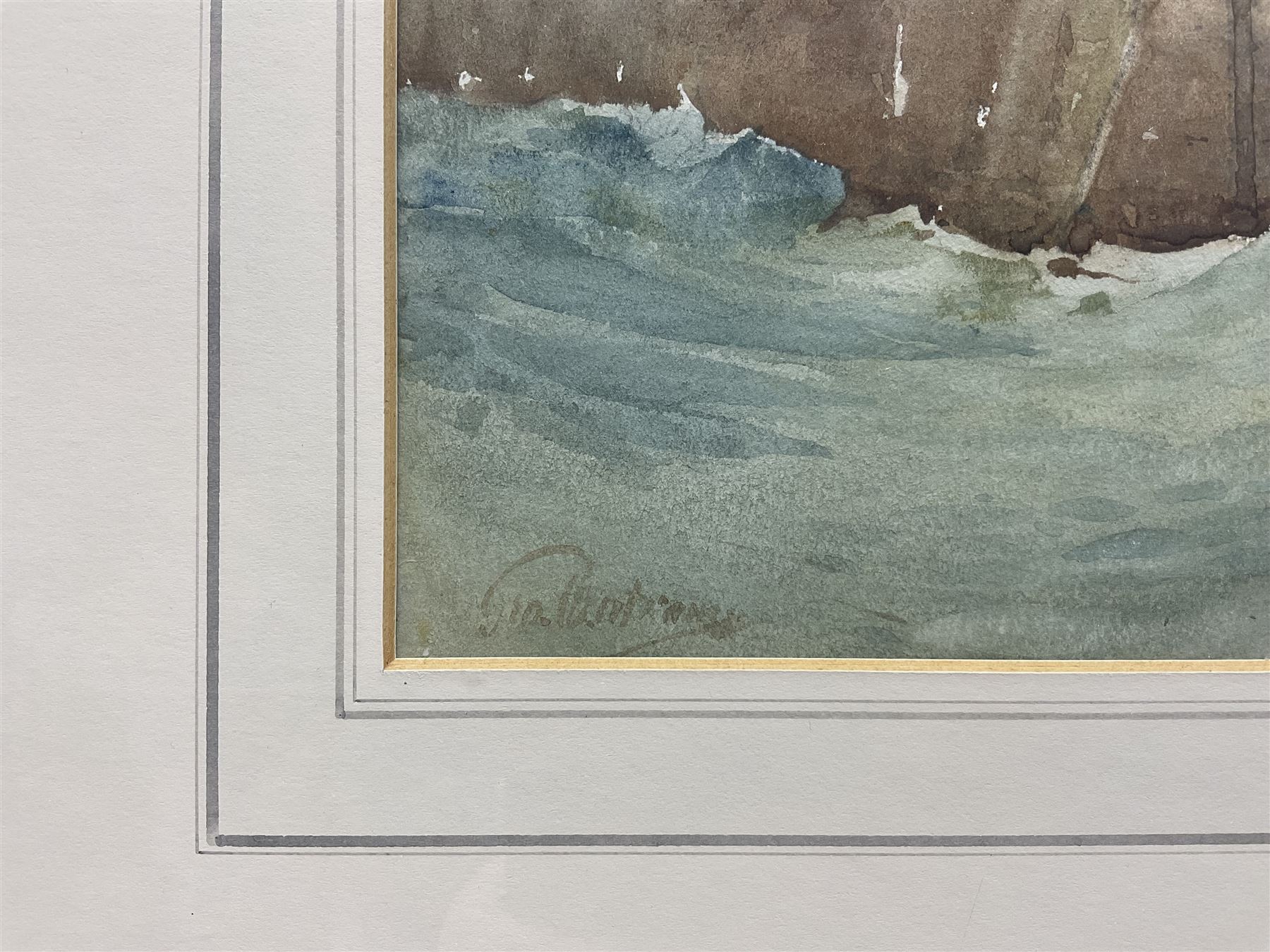 English School (Early 20th century): Whitby East Pier, watercolour indistinctly signed 26cm x 33cm