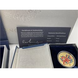 Singapore Venhonia commemorative medallion collection and a Tiger Beer commemorative three-medallion collection, both cased with certificates