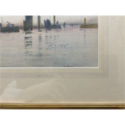 William Matthison (British 1853-1926): Whitby Harbour, watercolour signed 19.5cm x 57.5cm