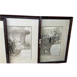 Frederik Vilhelm Scholander (Sweedish 1816-1881): 'The Pilgrimage of Truth', set of ten pen ink and monochrome wash original illustrated book plates signed and dated 1872, 36cm x 25cm (10 one lacking frame)