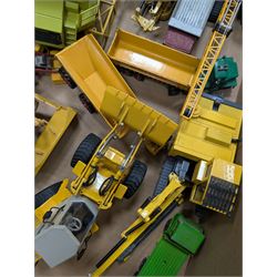 Collection of diecast construction vehicles, including West German NZG Modelle Terex no. 407 and other examples by Joal, Ros, ERTL, etc, all unboxed 