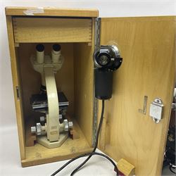 20th century W. Watson & Sons Bactil-60 binocular microscope no 143202, in original box, together with W. Watson & Sons microscope no 82904 in original box 