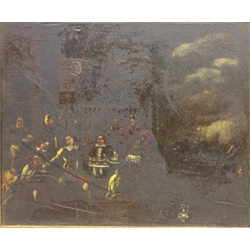  Tavern Scene, 19th century oil on wood panel unsigned 27cm x 33cm  
