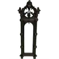 Victorian cast-iron framed wall mirror with registration kite mark