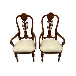 Lexington - Classical design walnut extending dining table, with two leaves; and ten chairs with upholstered seats