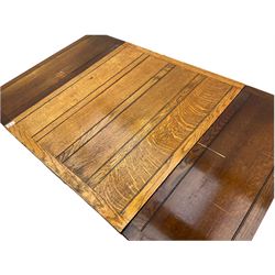 Early 20th century oak barley twist drawer-leaf dining table