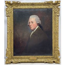 George Romney (British 1734-1802): 'Mr Plant' - Half Length Portrait, oil on canvas unsigned 74cm x 62cm 
Provenance: private local collection, purchased Tennants 27th April 2001 Lot 655