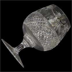 Set of six Stuart Crystal Beaconsfield pattern brandy glasses and set of six sherry glasses