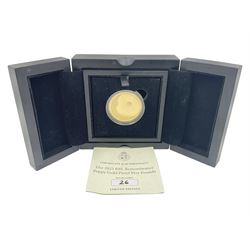 Queen Elizabeth II Bailiwick of Jersey 2022 'RBL Remembrance Poppy' gold proof five pound coin, cased with certificate