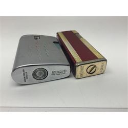 Seven pen knives, two lighters, including one Ronson example and a collection of postcards