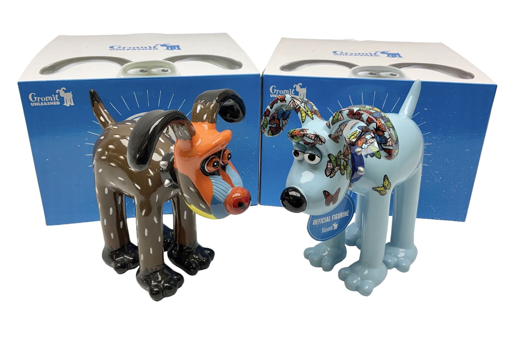Wallace & Gromit - Gromit Unleashed: two Aardman Animations The Grand Appeal 'Gromit Unleashed' figures comprising A Mandrill's Best Friend and Butterfly, both with boxes
