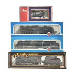Various makers ‘00’ gauge - four locomotives comprising Mainline Railways ref.37060 Rebuilt Scot Class ‘Royal Scot’ 4-6-0 no.6100 in LMS crimson; Airfix Royal Scot Class ‘Royal Scots Fusiliers’ 4-6-0 no.6103 in LMS black and Class 4F Fowler 0-6-0 no.4454 in LMS black; Lima Class 08 Diesel 0-6-0 Shunting no.7120 in LMS black; all in original boxes (4)