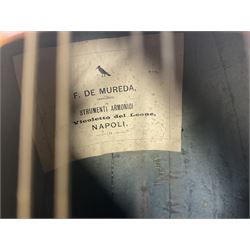 Italian bouzouki type long necked mandolin with segmented lute back and spruce top with tortoiseshell style panels; bears label 'Miroglio & Figli Sicilia Catania Italia' L99cm; and Italian lute back mandolin with segmented back and spruce top bearing label for F. De Mureda Napoli (2)