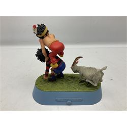 Seven limited edition Robert Harrop figures from the Beano Dandy collection, comprising The Beano Dandy Collection Bash Street Kids 50th Anniversary BSK50, Roger the Dodger's Dad You'd Better Be in There Roger!, two Desperate Dan Safe Cracker BDS13, The Beano Book Front Cover 1959 BDFC03, The Beano Book Front Cover 1973 BDFC01, some first editions, and Beano, Dandy Christmas 2013 The Beano Book 1975 The 10th Day of Christmas, no 137/200, BDCS13, all with boxes