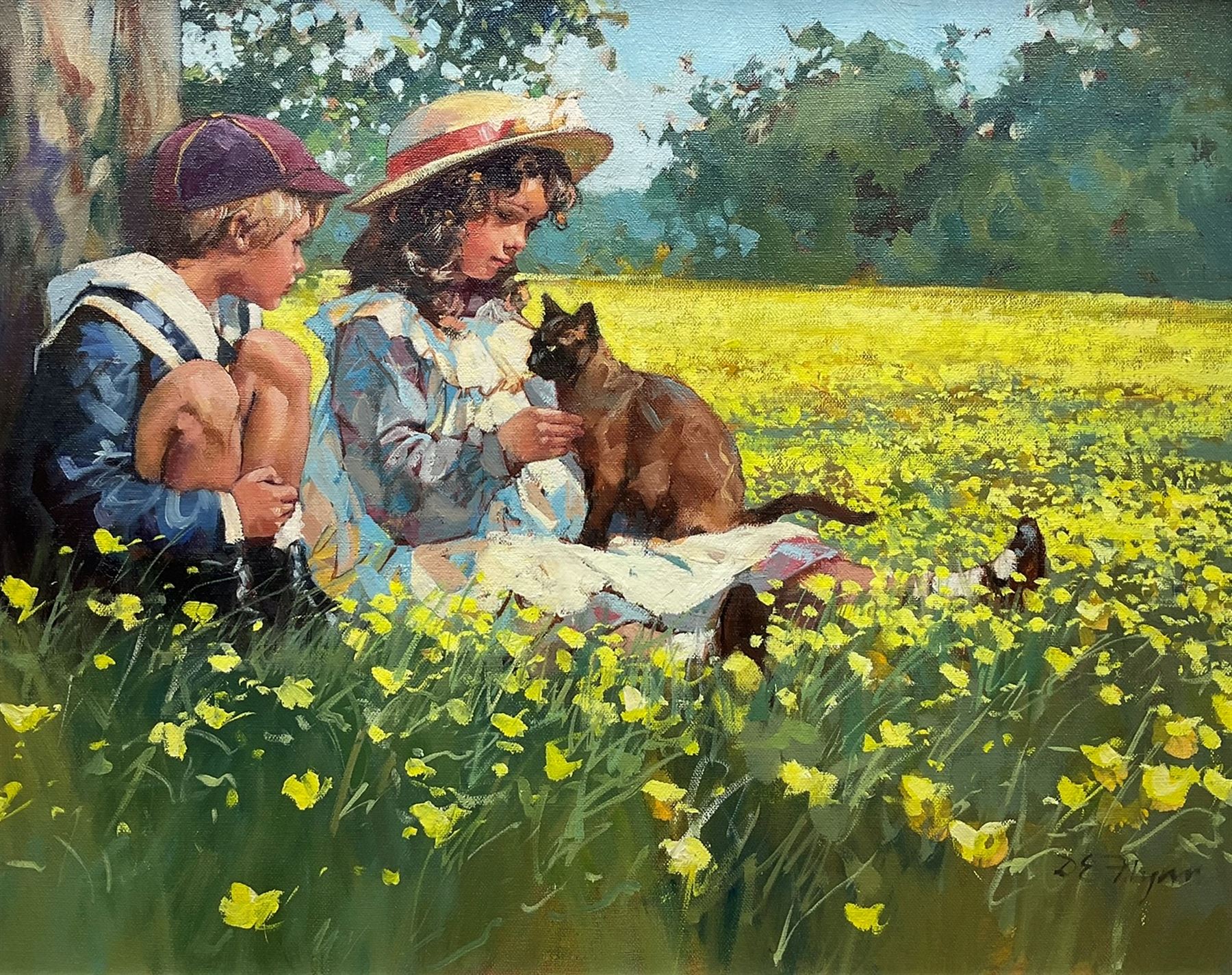 Dianne Elizabeth Flynn (Northern British 1939-): 'Languedoc Spring', acrylic on canvas signed 40cm x 50cm
Notes: Dianne was born in Huddersfield and studied at Huddersfield and Batley Schools of Art before graduating at Manchester in 1973. Painting in Languedoc and Tuscany she became a full time artist in 1976.