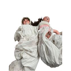 Two German porcelain dolls with moveable limbs