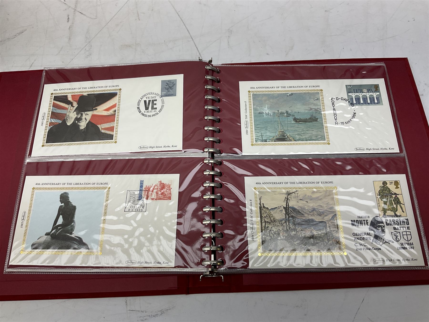 Mostly Benham first day covers and post cards, including 'Christmas 1983', 'The City of Edinburgh', 'British Cattle', 'The Cornish Riviera', 'British Insects' etc, housed in eight folders