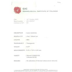 18ct white gold unheated oval ruby and round brilliant cut diamond cluster ring, hallmarked, ruby 3.07 carat, total diamond weight approx 1.65 carat, with WGI certificate