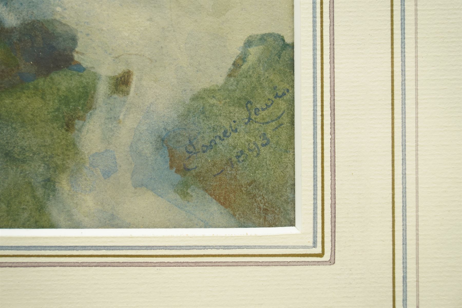 Janet Lewis (British 19th century): Maiden Looking out to Sea, watercolour signed and dated 1893, 34cm x 19cm
