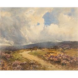 Albert George Stevens (Staithes Group 1863-1925): Figures on the Moors near Glaisdale, wat...