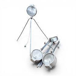Bullfinch Lighting - collection of four gas floodlights on tripod bases (Large Stands)