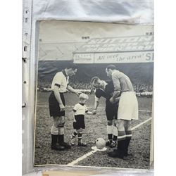 Collection of football memorabilia belonging and relating to the Hull based referee Frank Coultas, including 9ct gold Referee's medal for the 1957 Aston Villa v Manchester United FA Cup Final, inscribed 'The Football Association, F.B Coultas, F.A. Challenge Cup Competition, Final Tie 1957', hallmarked and in original case; the kit worn by him to referee the 1957 FA Cup Final and ephemera relating to the match including photographs, programmes and tickets; together with other football memorabilia collected by Frank Coultas, including programmes, photograph and ticket stubs, with some items relating to the 'Busby Babes'