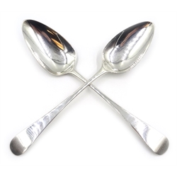  George III silver tablespoon by Solomon Hougham London 1799 and a tablespoon by Thomas Watson, Newcastle 1814 approx 3.9oz  