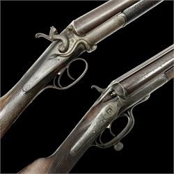  SHOTGUN CERTIFICATE REQUIRED - 19th century John Adams of London 12-bore double barrel side-by-side hammer gun with screw under-lever opening, 76cm (30