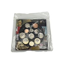 The Royal Mint United Kingdom 2009 brilliant uncirculated eleven coin set, including Kew Gardens fifty pence, in card folder