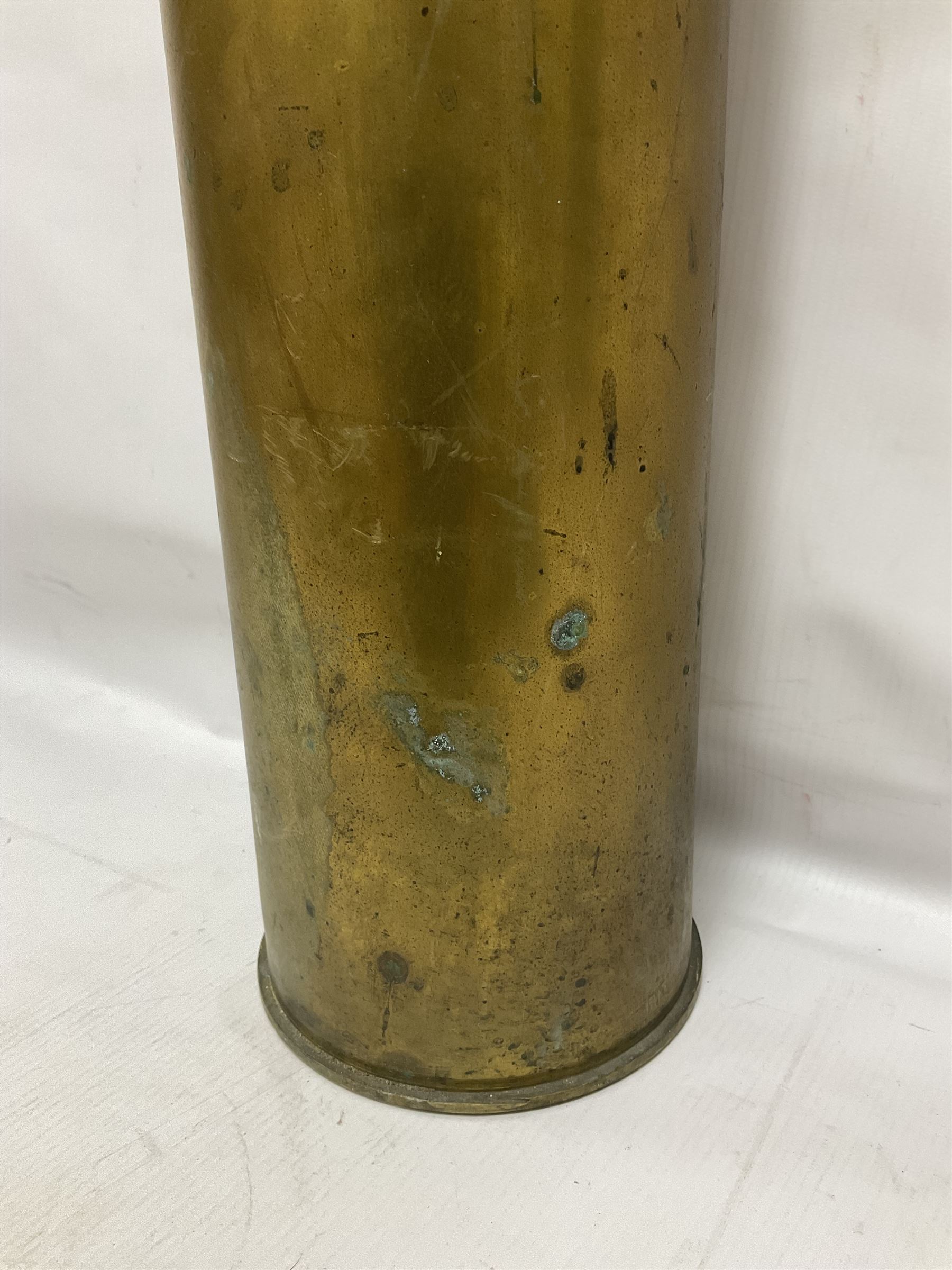Large brass shell case, H70cm