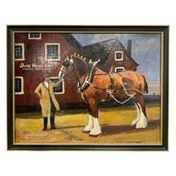 Frank Lee: The Shire Horse Inn, oil on board signed and dated 1985, 37cm x 49cm