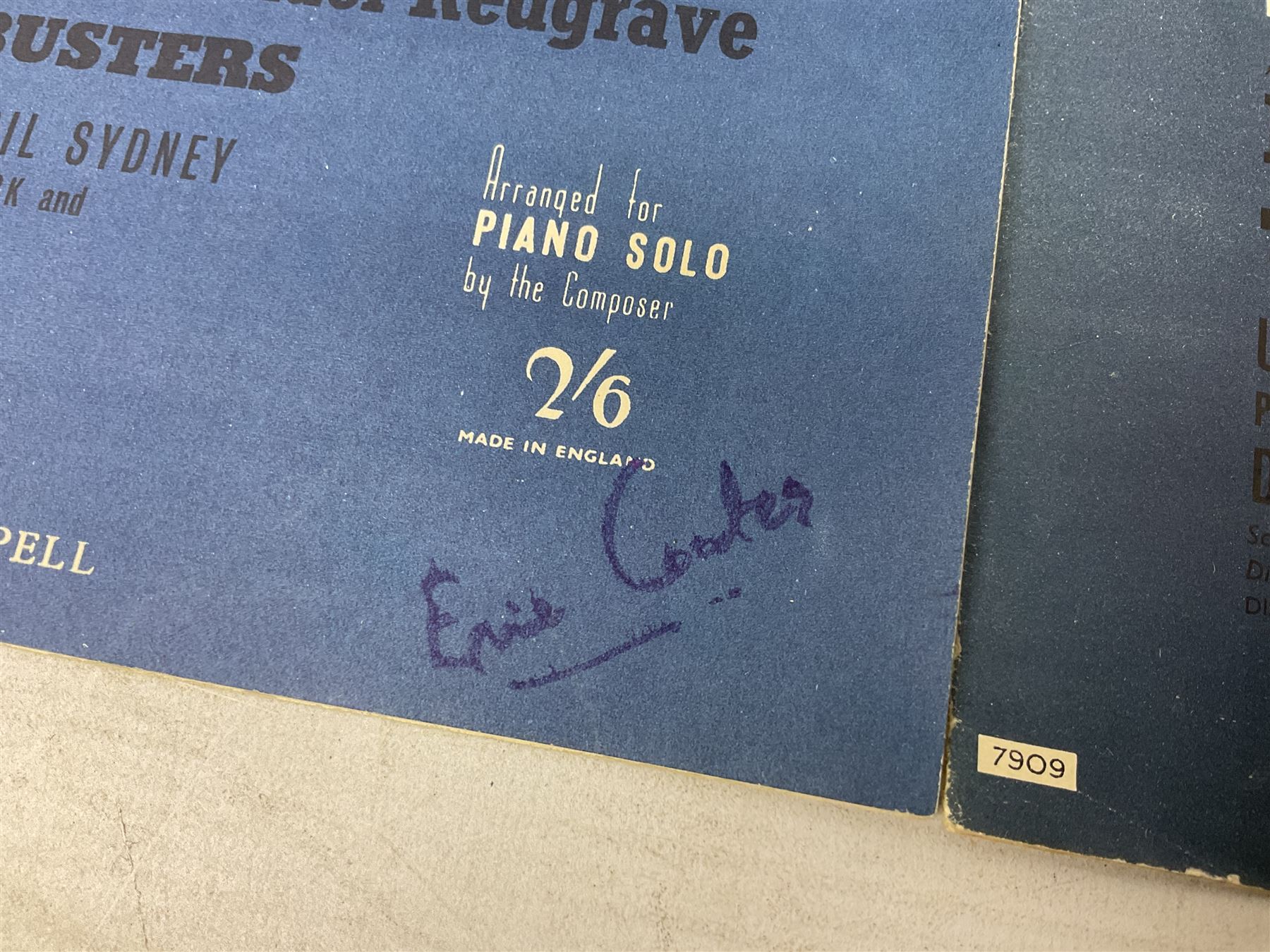 Dambusters 617 Squadron memorabilia - three signed photographs of Lancaster aircraft in flight, group photograph, copy of Vickers-Armstongs letter and drawing from Barnes Wallis, The History of 617 Squadron by Sqn. Ldr. S.J. Hillier, facsimile sets of signatures, FDCs, sheet music, Richard Todd signed photograph and greeting card, etc