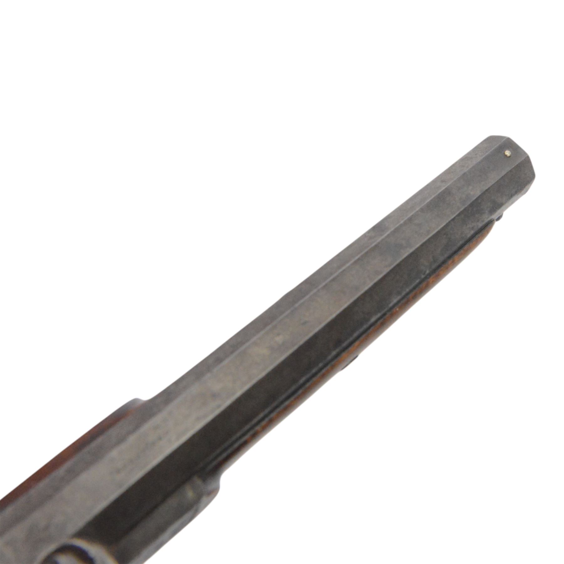 Holster pistol, by Stacey of Sheffield, with 7.5 in smoothbore octagonal barrel, lock marked Stacey, the walnut stock with vacant wrist cartouche and captive ramrod, overall L35cm 