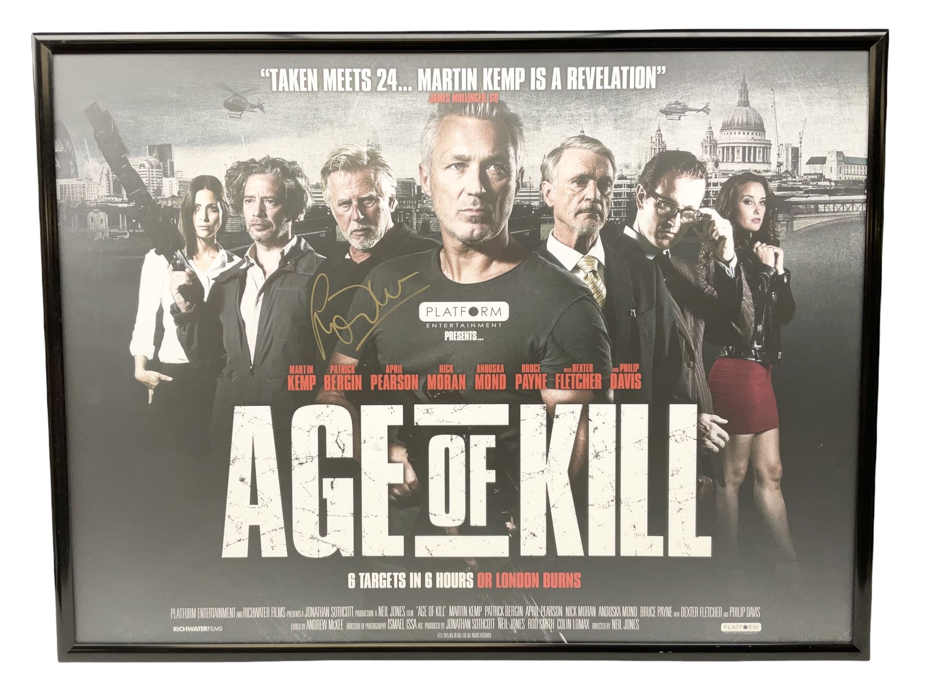 Age of Kill film poster, with signature, framed, overall H79.5cm L104.5cm