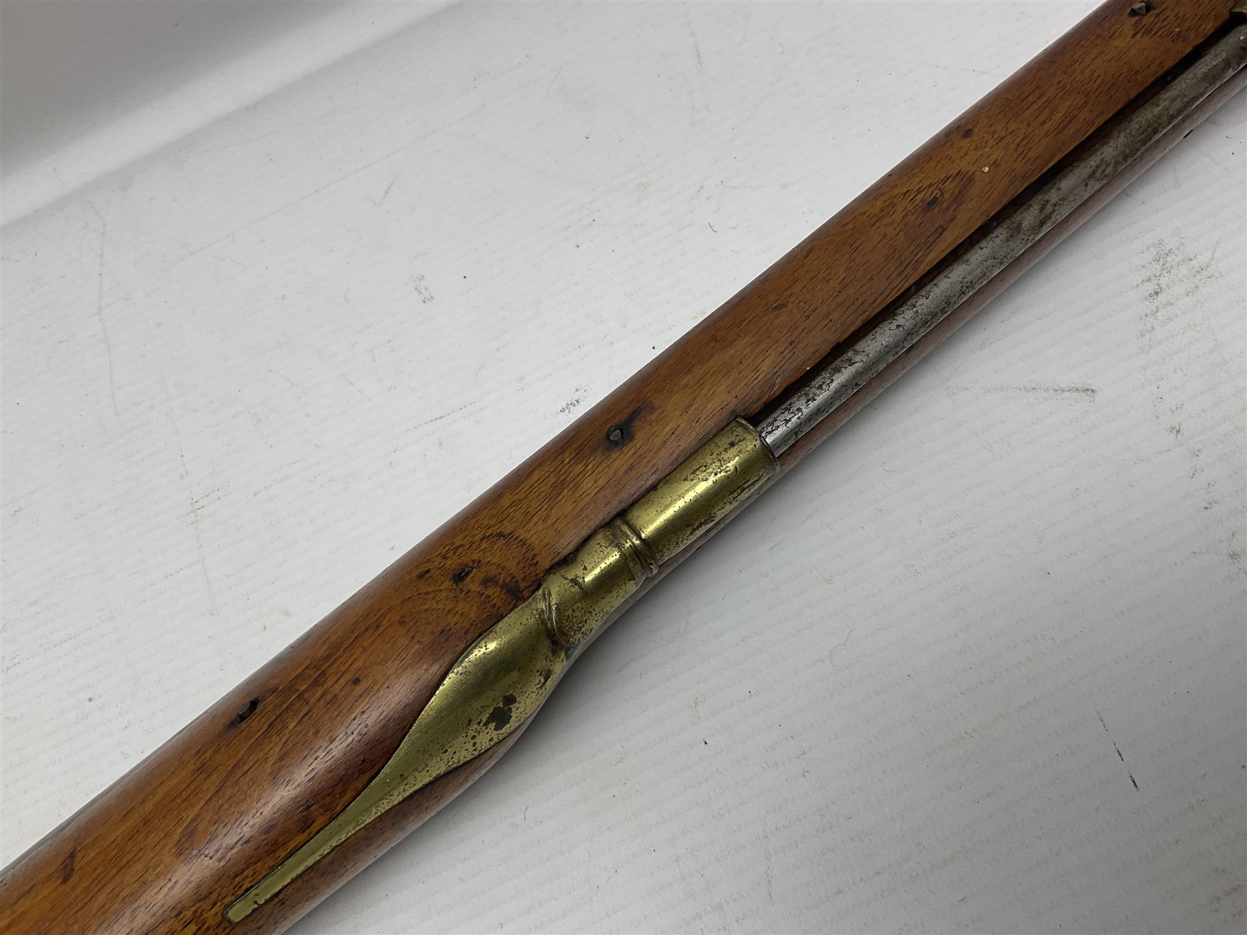 Brown Bess style 10-bore flintlock musket, the action marked with Crowned GR, 'Jordan' and dated 1758, the 104cm(41