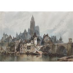 Paul Marny (French/British 1829-1914): 'Saint-Aubin - France', watercolour signed and titled 42cm x 61cm