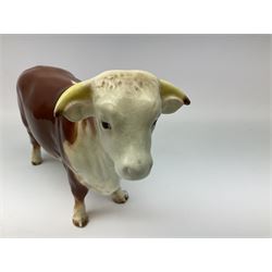 Beswick model of a Hereford Bull, no 949, with printed mark 